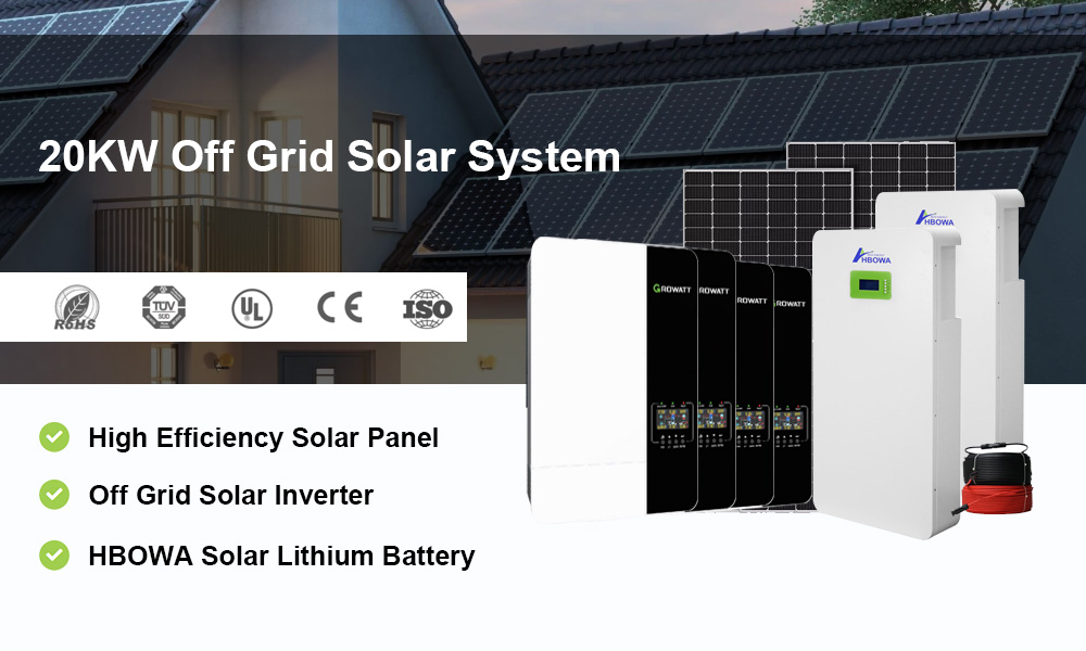 20kw off grid solar system with 20kwh lithium lifepo4 battery