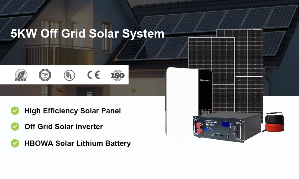 5Kw solar system off grid with 10kwh lithium battery