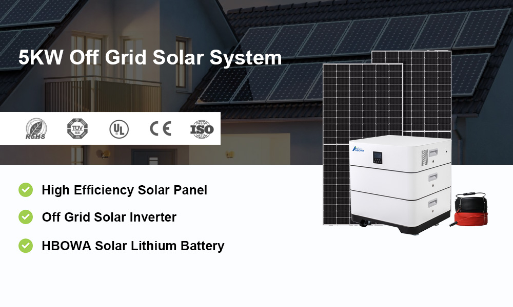 5kw off grid solar power system with 10kwh lithium battery