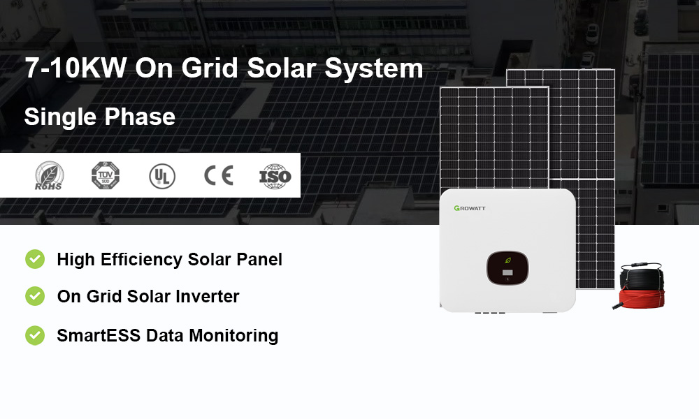 7KW-10KW on grid solar system with growatt inverter - HBOWA