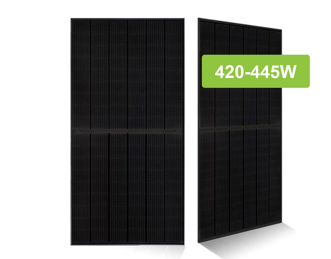 420-445W full black bifacial solar panel