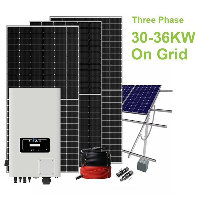 30-36kw on grid three phase solar system deye inverter