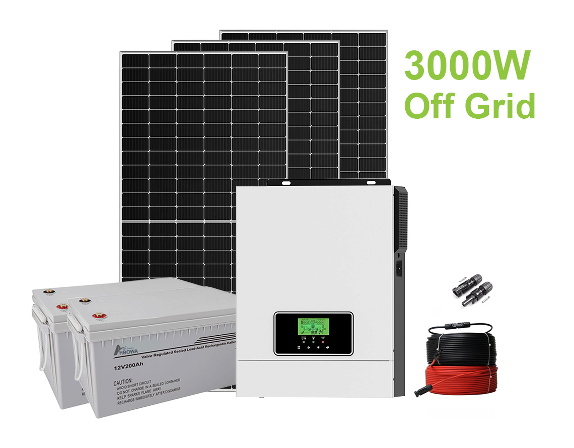 3kw off grid solar system with lead acid battery