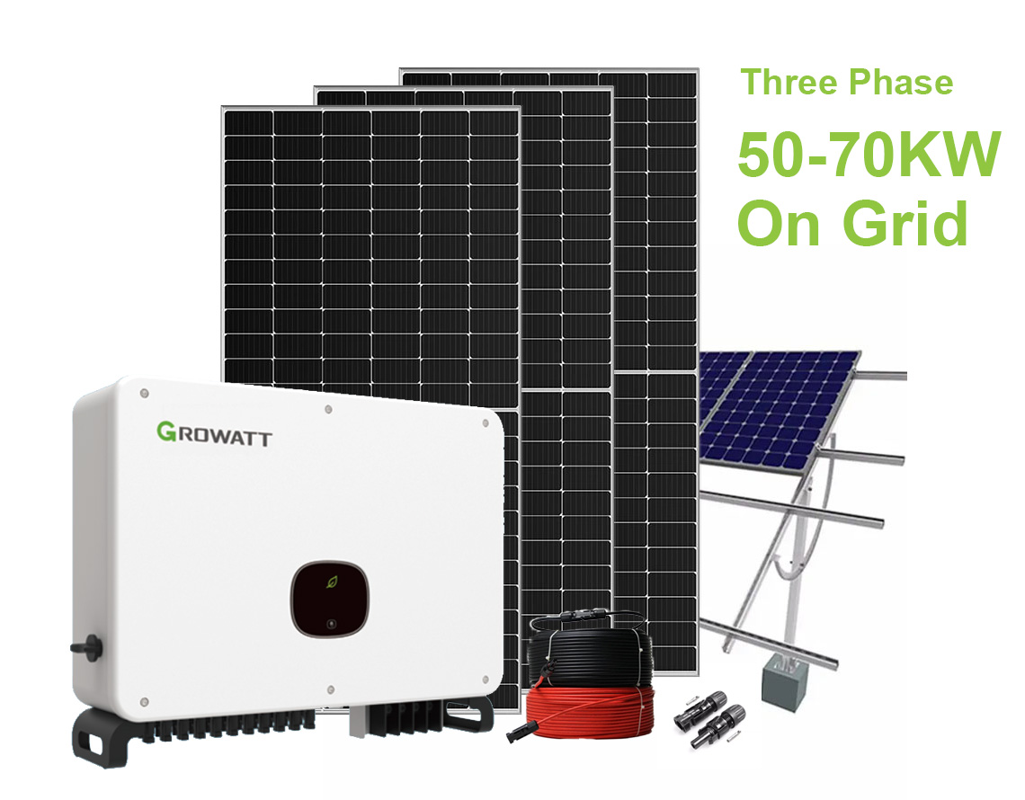 50-70KW on grid solar system with growatt inverter