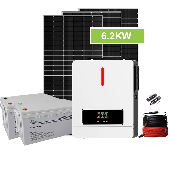 6.2kw Complete Off Grid Solar Power System with lead acid battery