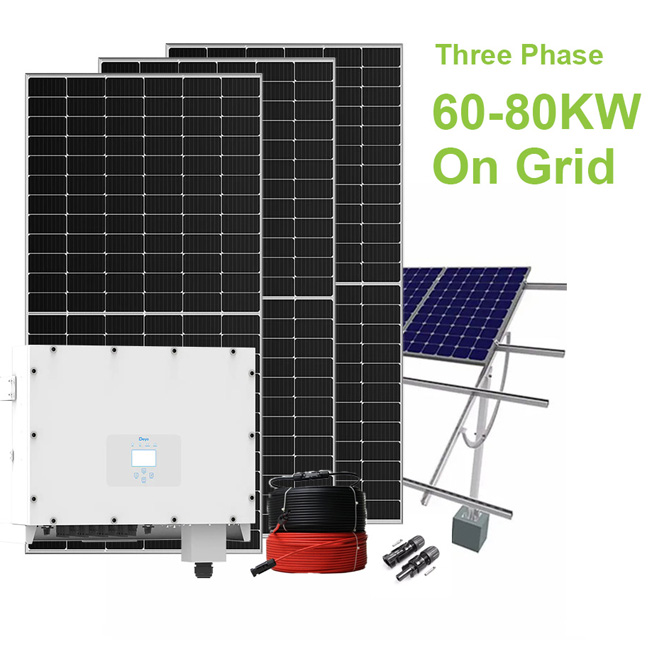 60-80kw on grid solar system three phase