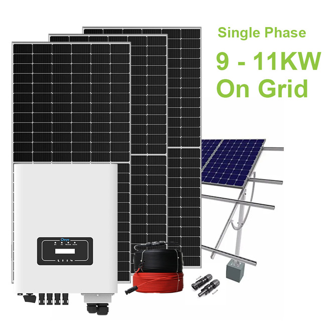 9-11KW on grid single phase deye inverter grid tie solar system