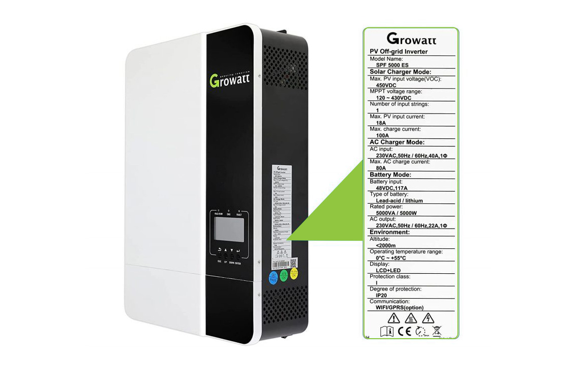 Growatt inverter off grid solar system 3kw 5kw