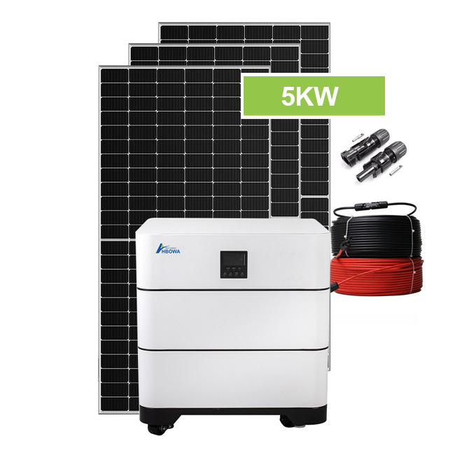 Off Grid Solar System 5KW 10KWh with stacked battery