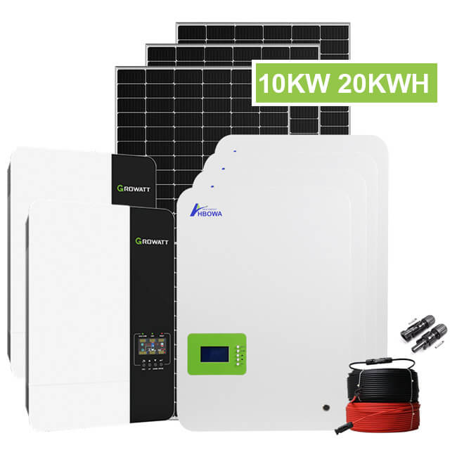 10 kw solar system with battery growatt inverter