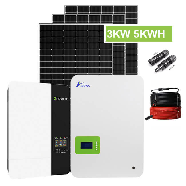 3KW off grid solar system with 5kwh wall mounted lifepo4 battery