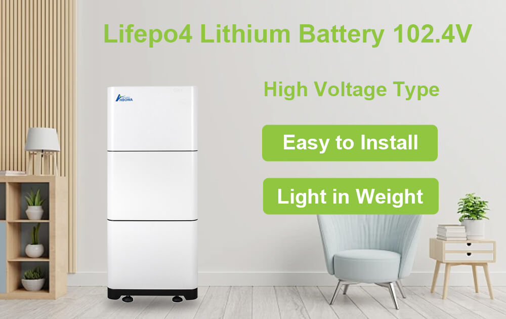 high voltage lifepo4 battery 102V from HBOWA