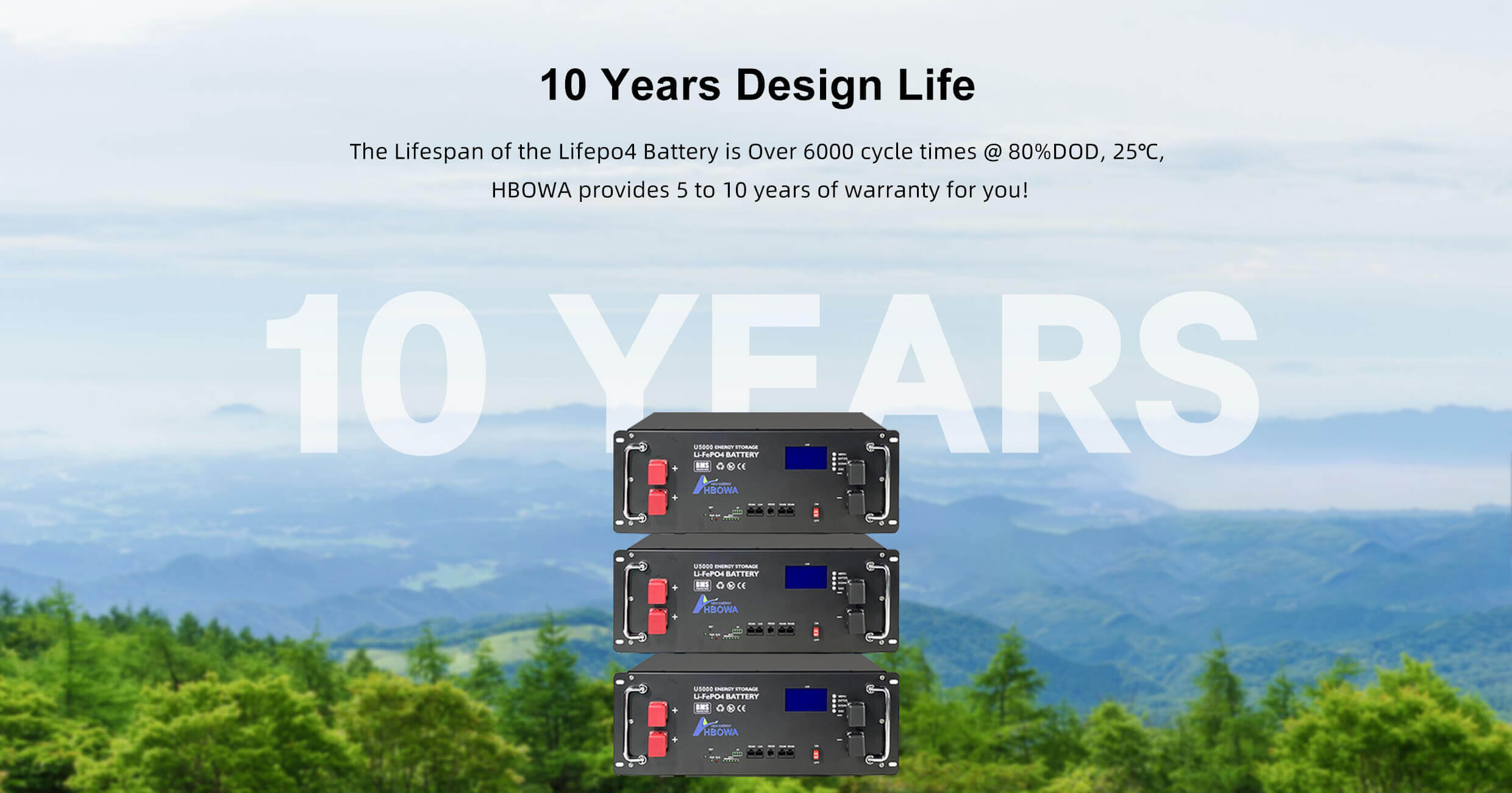 10 years design life of server rack battery lifepo4