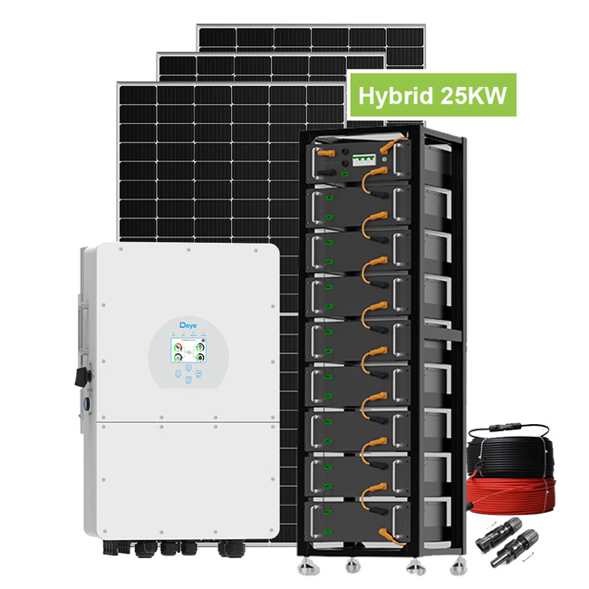 25KW solar system with deye inverter and high voltage batteries