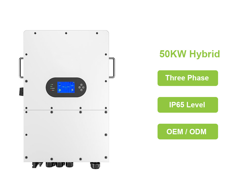 50kw hybrid solar inverter three phasee high voltage