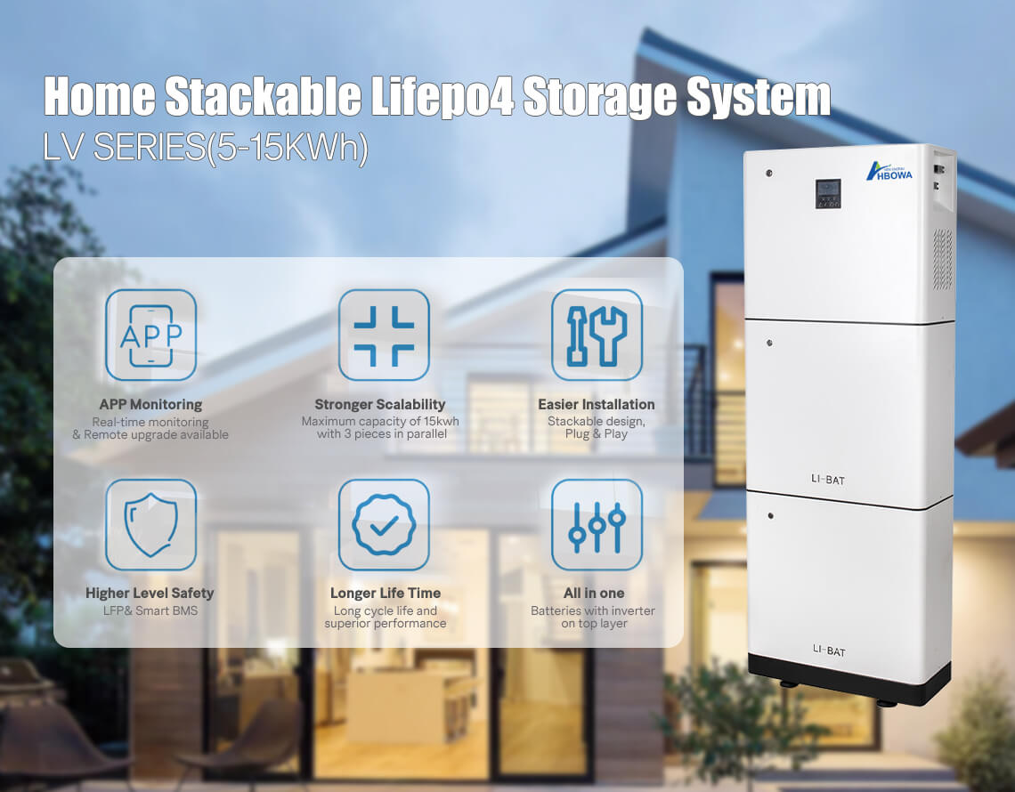 Stackable LiFePO4 Battery storage system