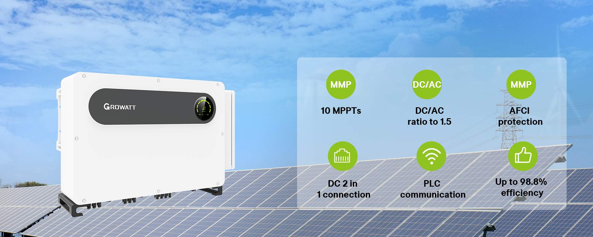 100kw growatt on grid PV inverter MAX 100KTL3-X LV