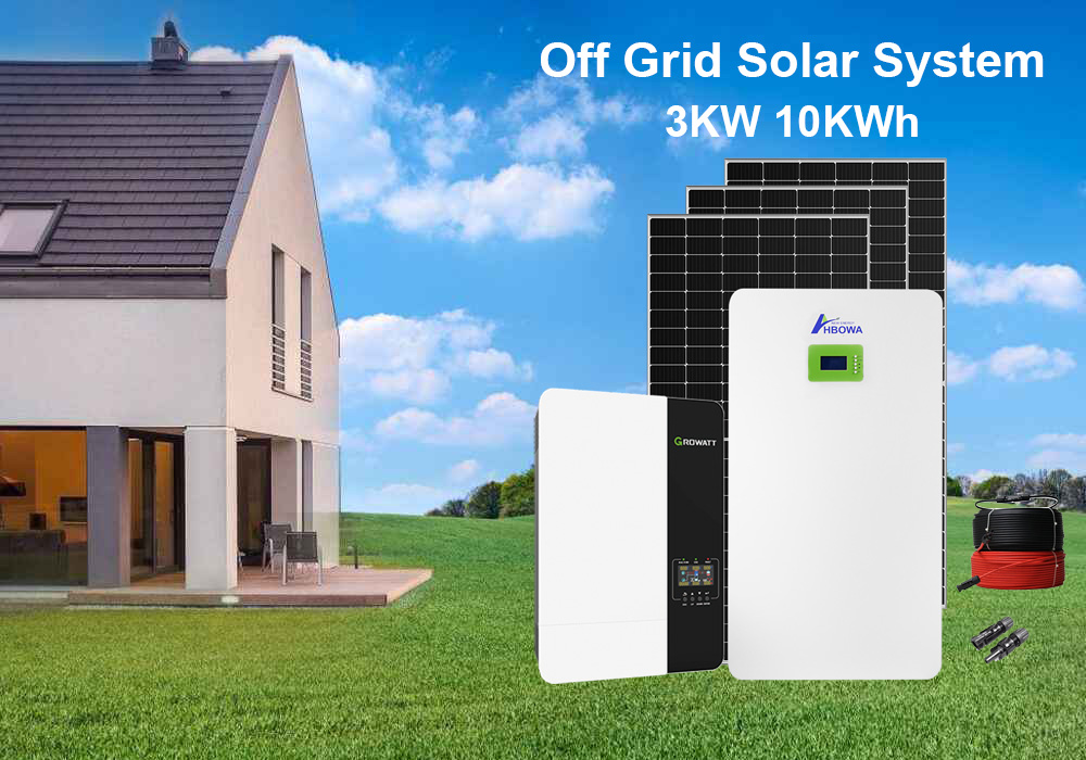 3KW 10KWh solar system with powerwall battery lifepo4