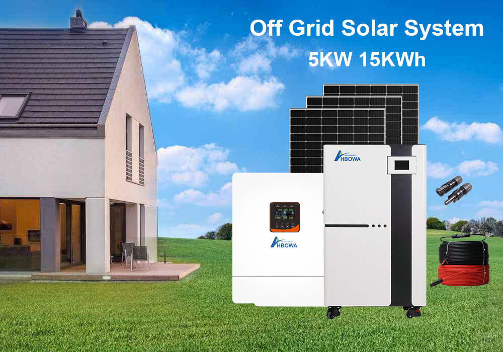 5KW 15KWh solar system with floor mounted battery