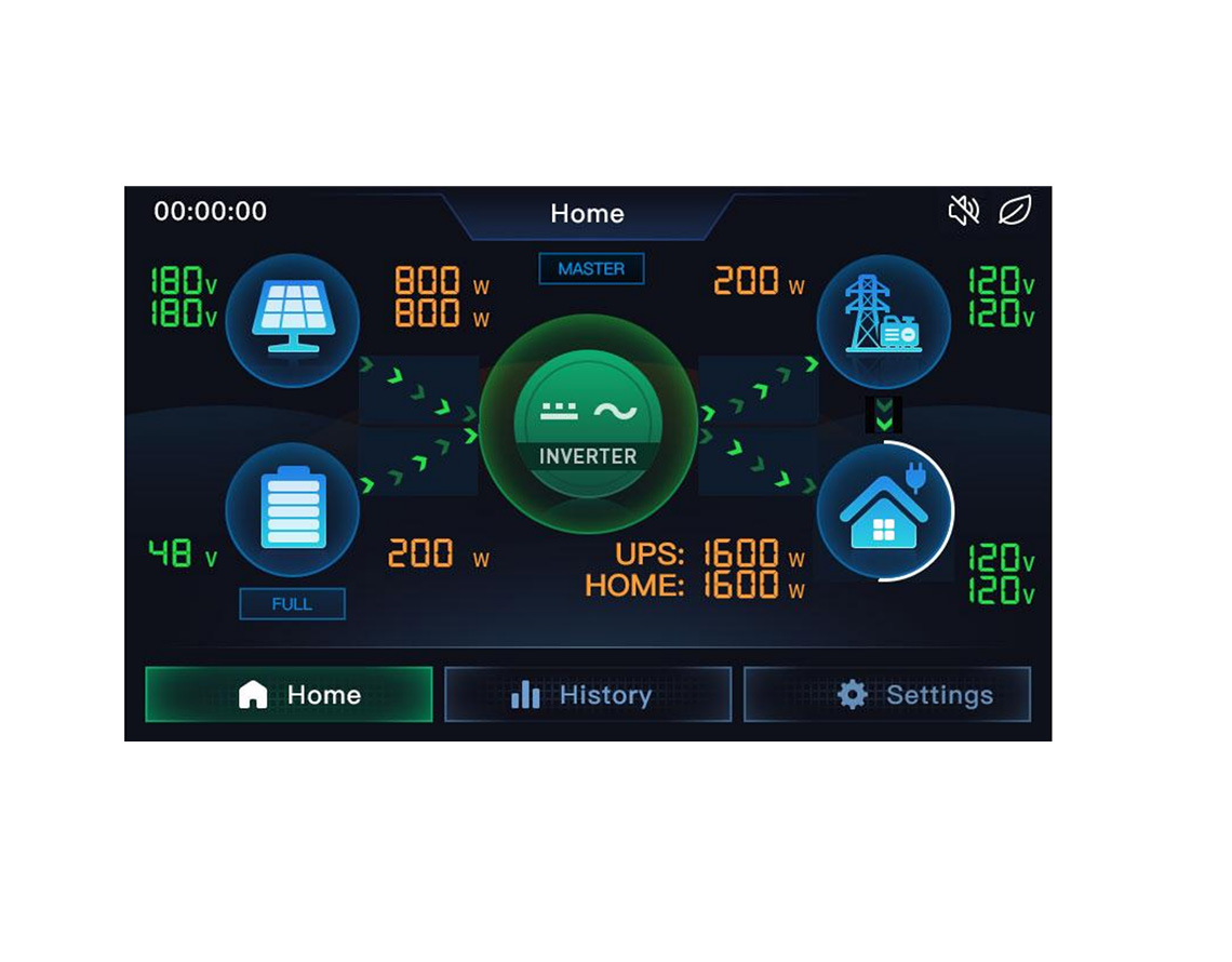 8kw split phase inverter hybrid LCD screen