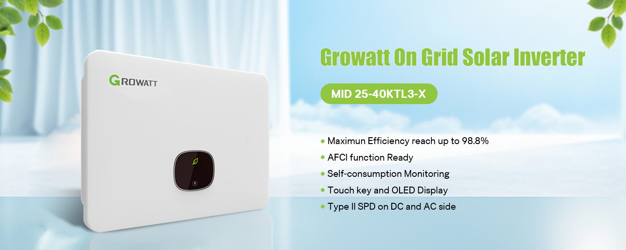 Growatt MID 25KW - 40KW on grid solar inverter