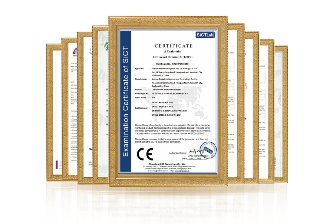 certificates of lifepo4 battery for marine