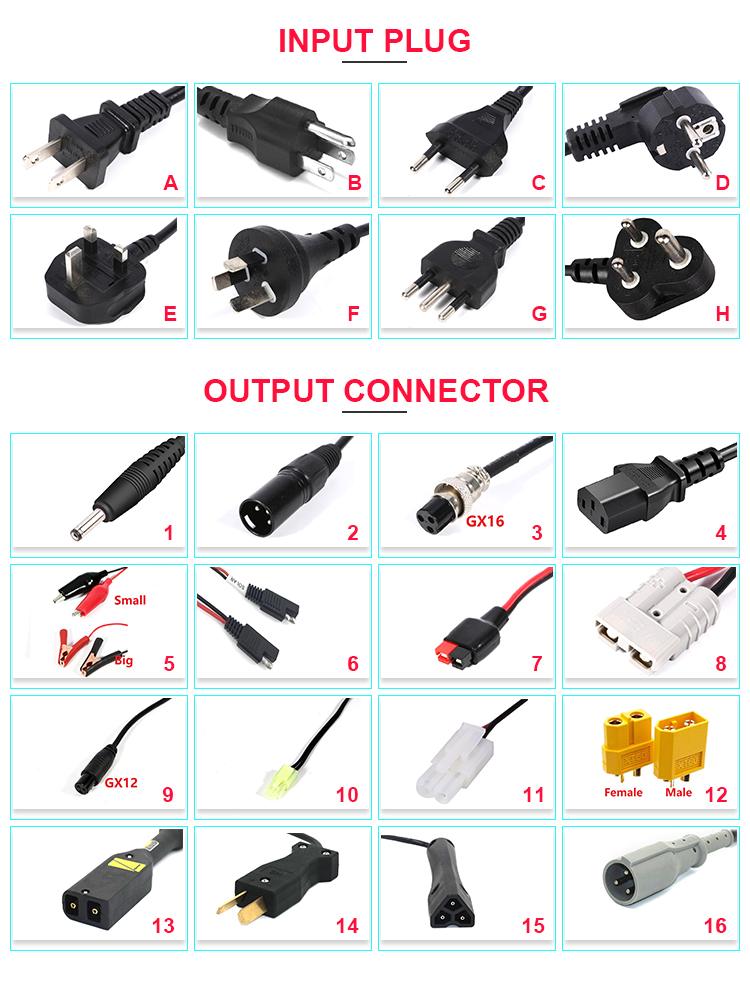 lifepo4 battery charger plug