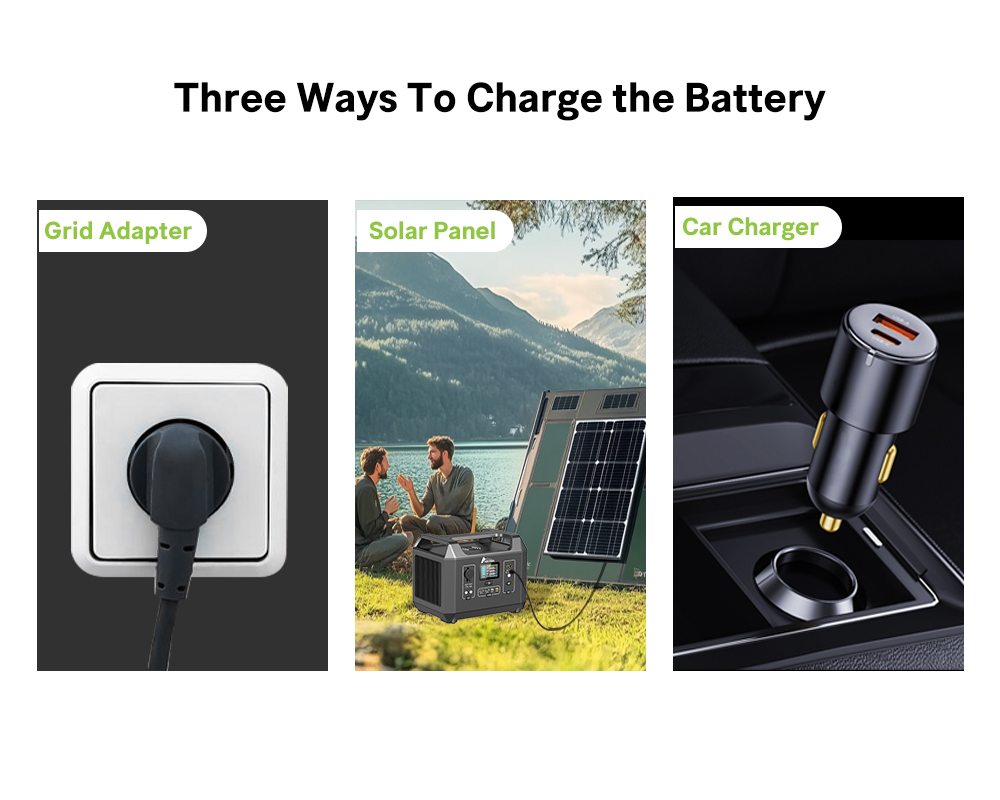 3 charging ways for portable power station