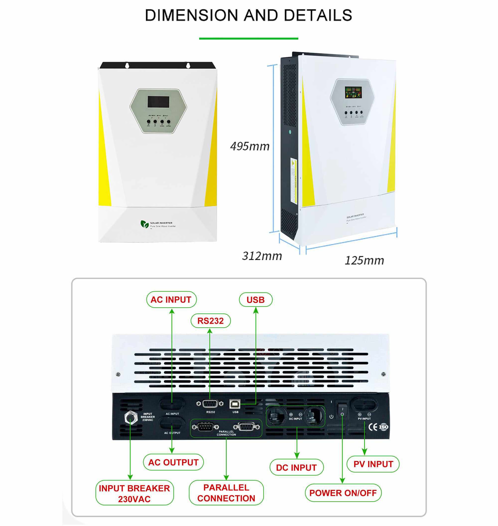 GD series off grid inverter structure and size